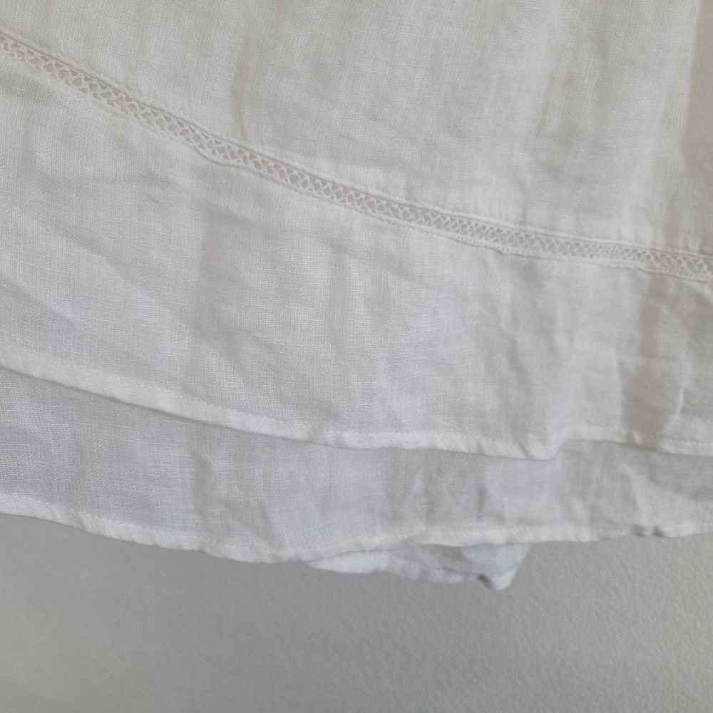 Rails Angelina White Lace Detail Dress Linen Rayon Womens Size Medium - Picture 6 of 12